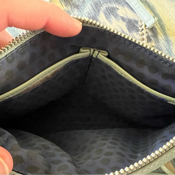 REBECCA MINKOFF Turquoise Leather Mini Mac Crossbody Bag Purse silver hardware - Picture 8 of 11